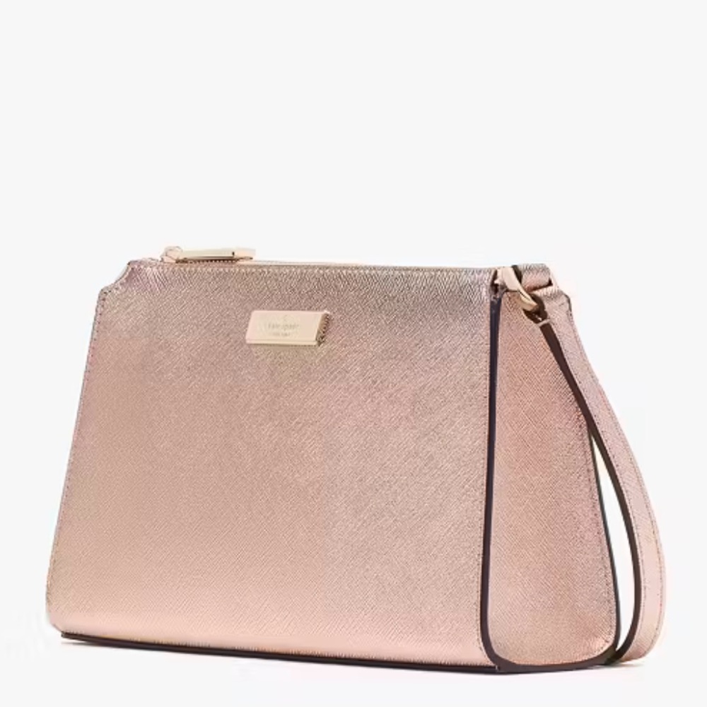 HP 12/29 NWT Kate Spade Kenzie Limited Edition Metallic Mini Crossbody Rose Gold - Picture 4 of 9